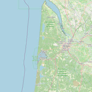 Carte de la Gironde autour de Mérignac, Bordeaux, Blaye, Langon et Arcachon